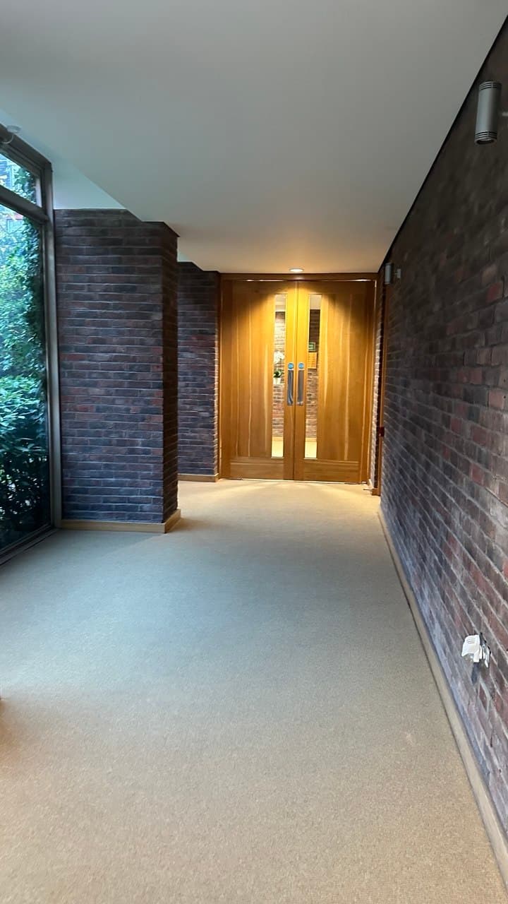 Entrance lobby to the Belgravia mansion block