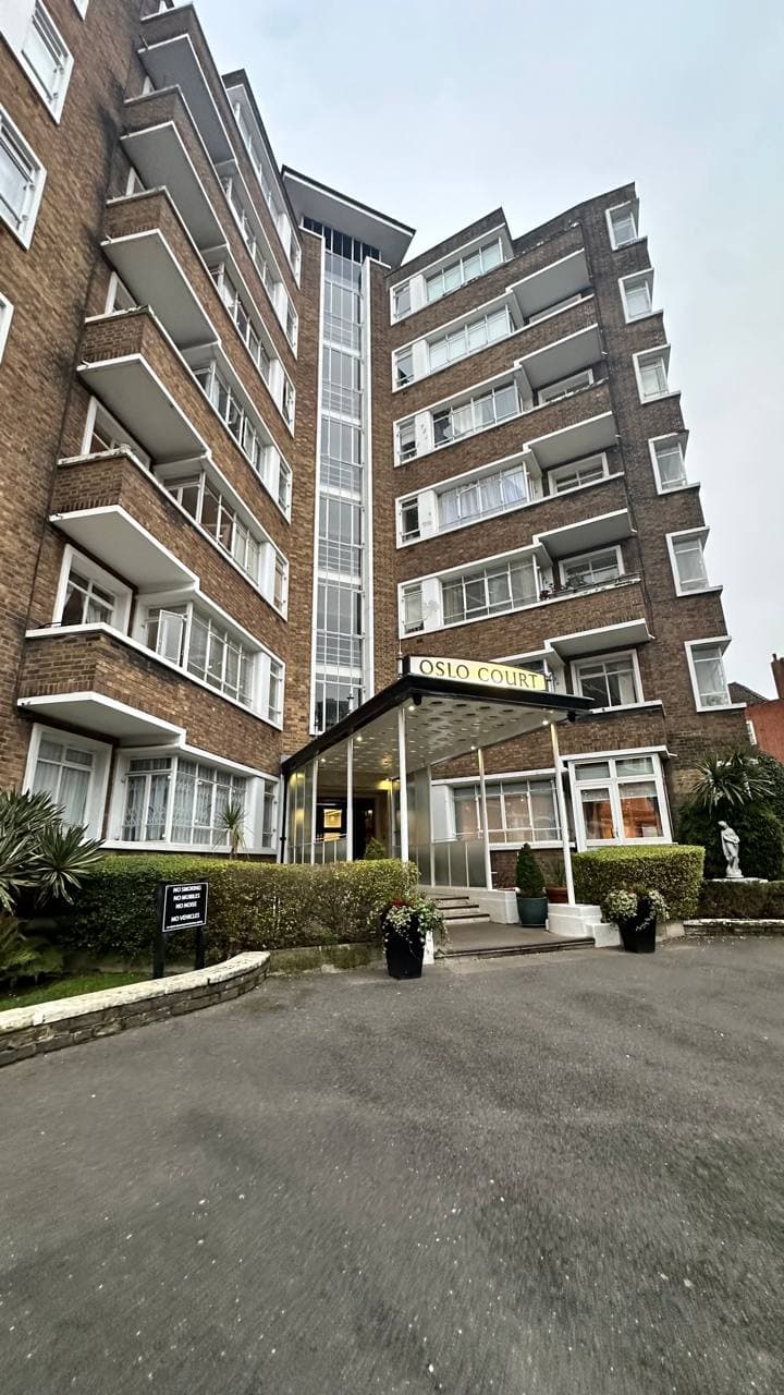 Second exterior view of Oslo Court in St John's Wood